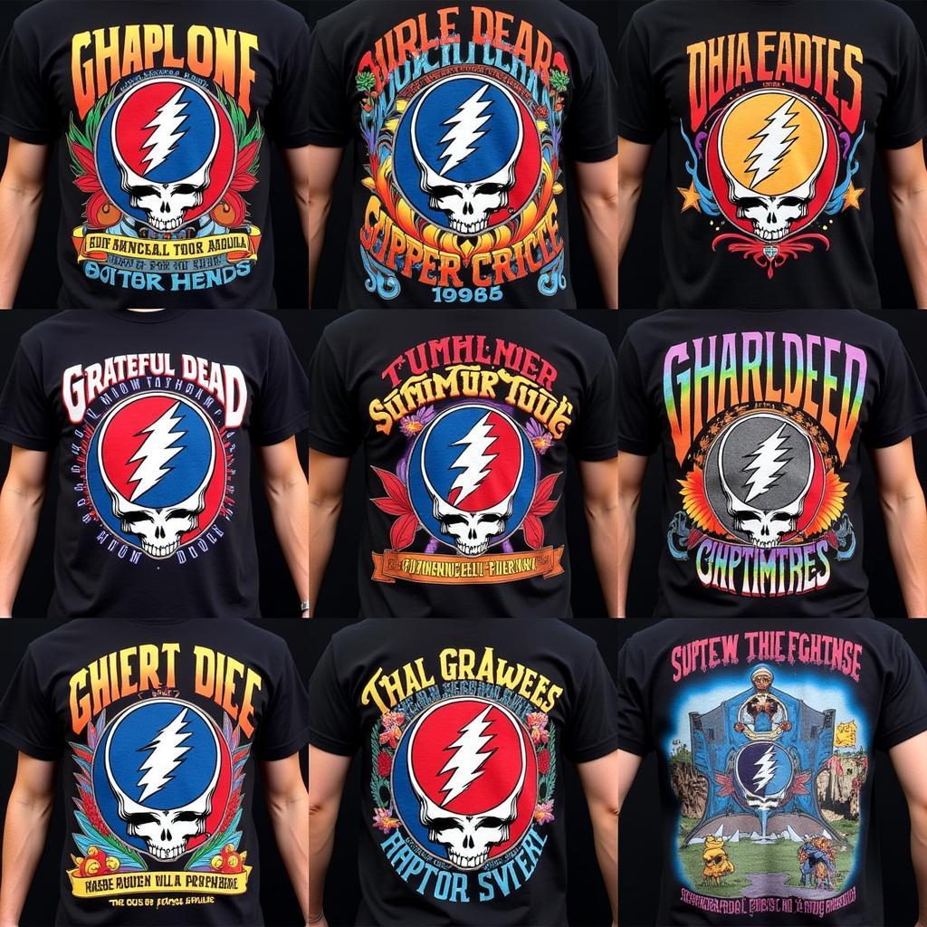 Grateful Dead 1995 Tour Shirt Design Variations