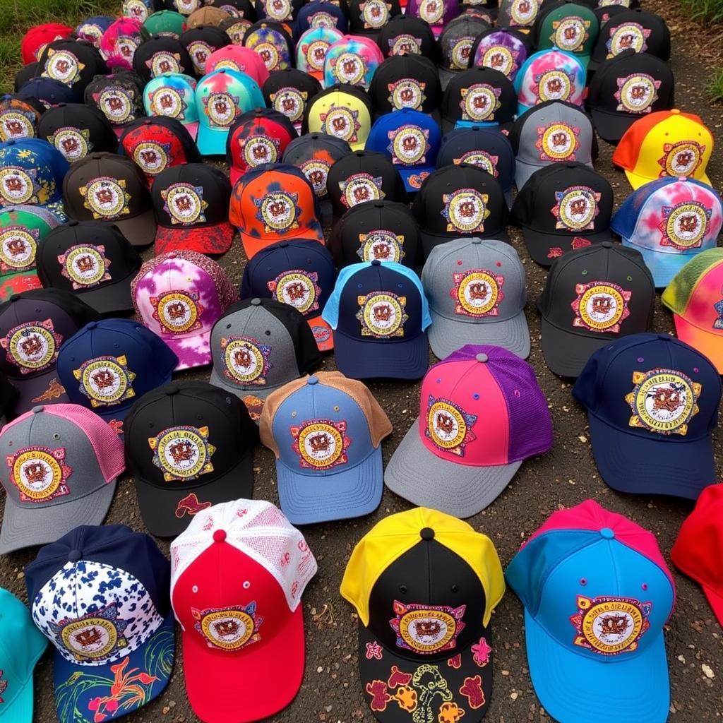 A diverse collection of Grateful Dead caps