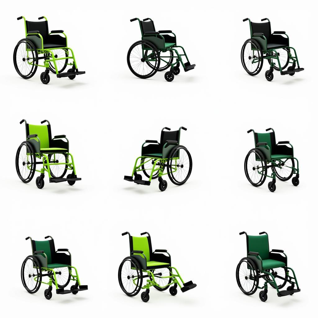 Different Green Wheelchair Models