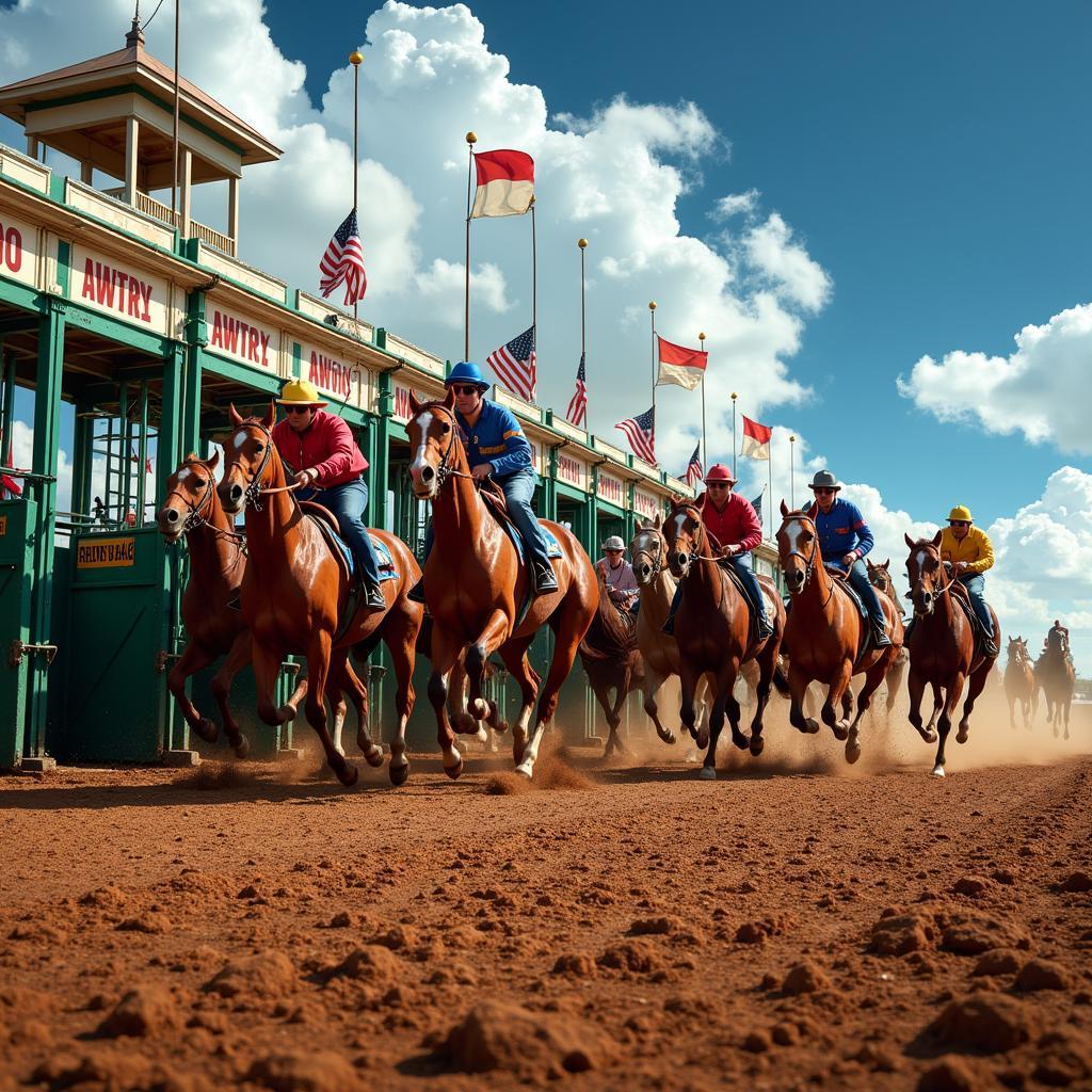 Horses taking the lead at the Greg Olson Futurity start