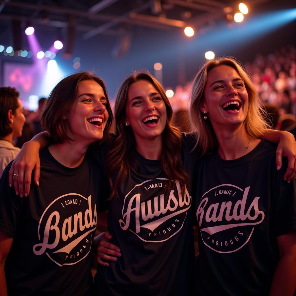 Group of friends enjoying a Band August concert