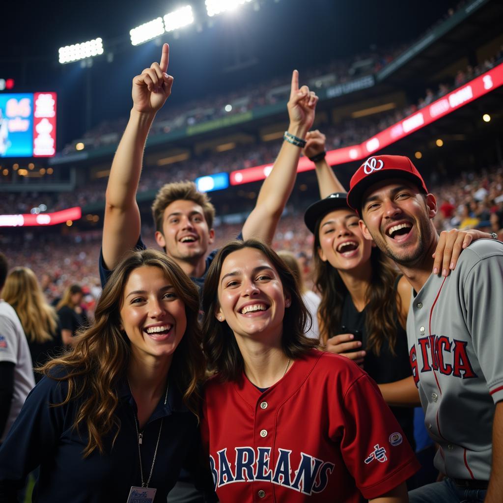 Group of Friends Enjoying a Baseball Game