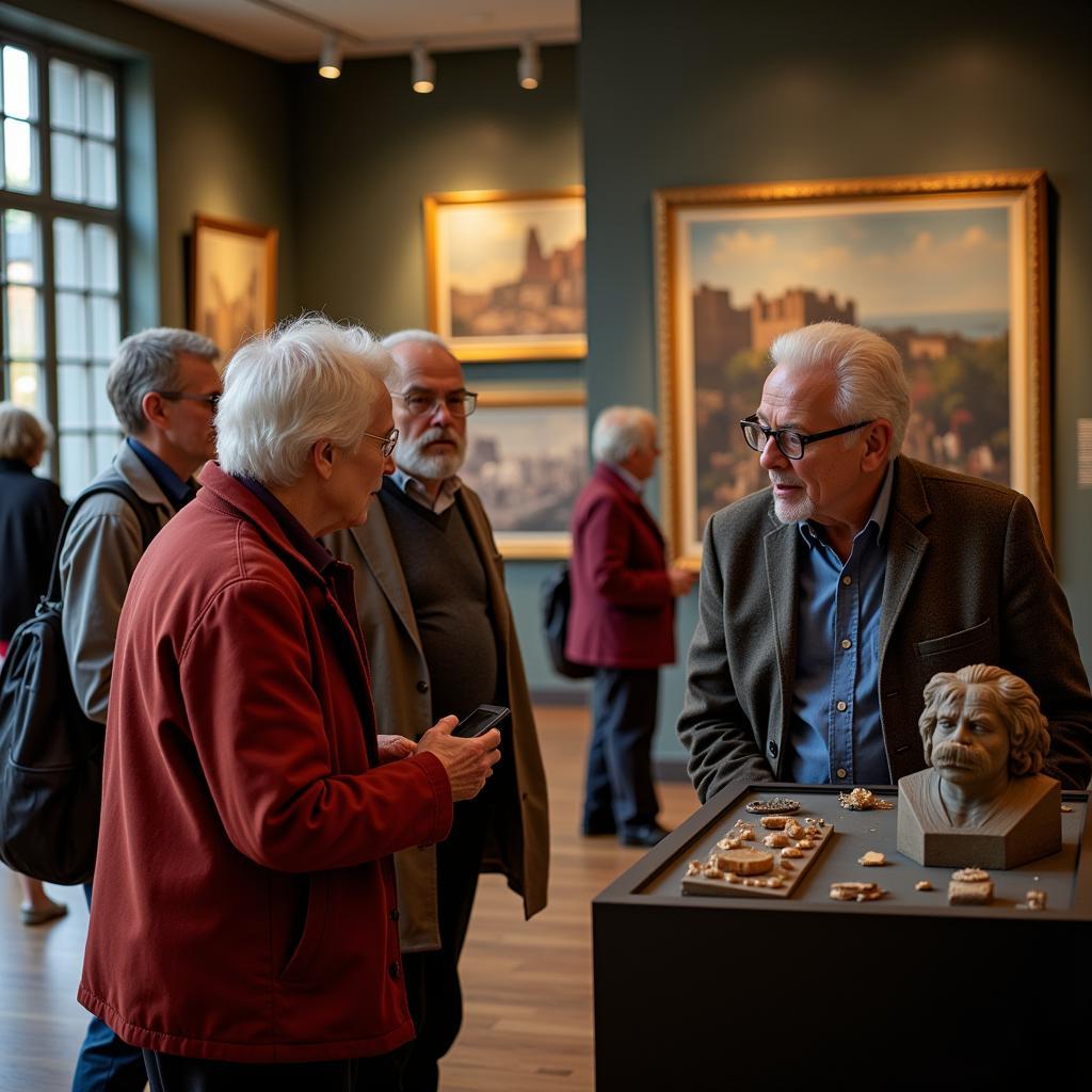 Group of seniors exploring a museum exhibit