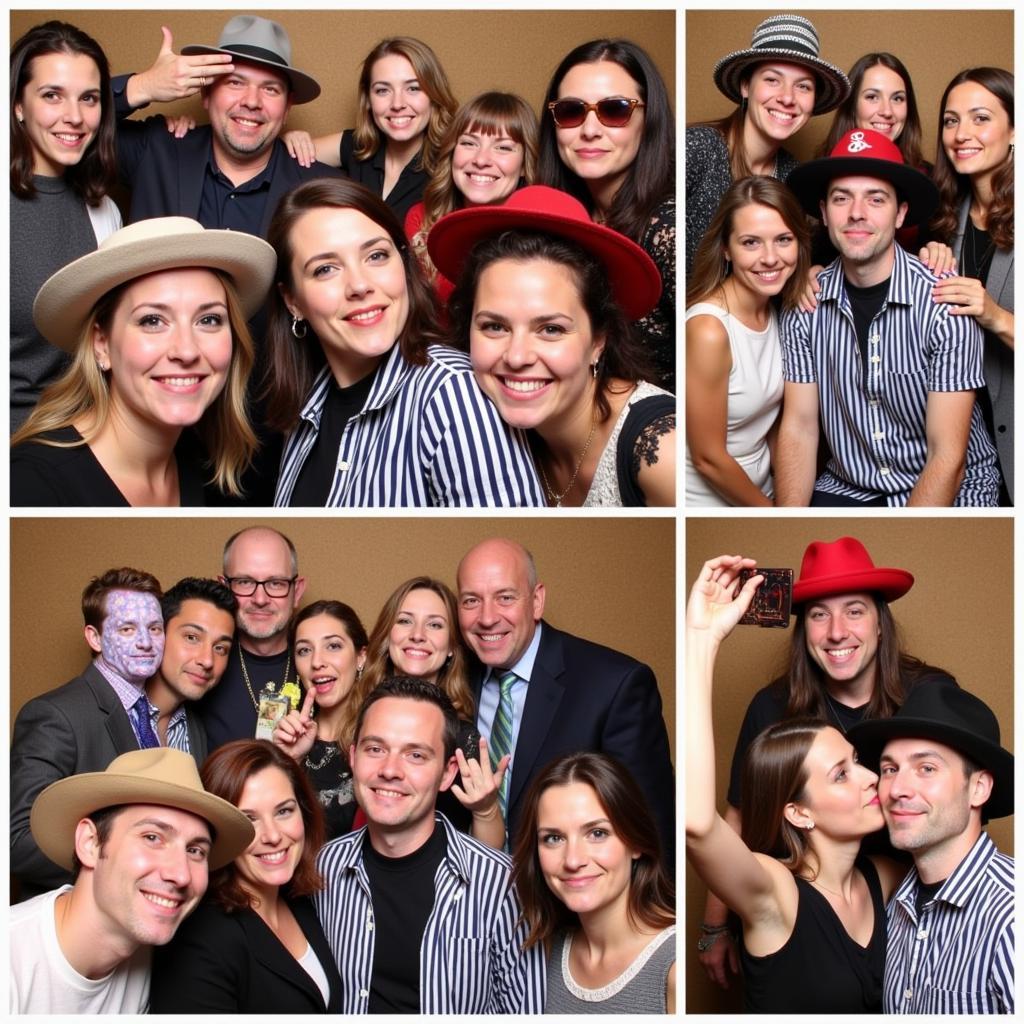 Guests Striking Fun Poses with Photo Booth Hats