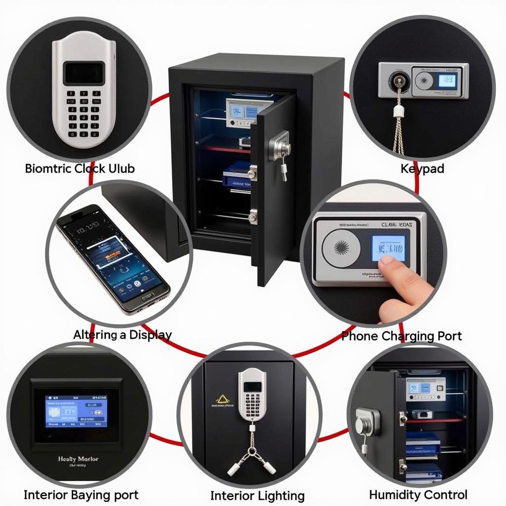 Gun Safe Clock Phone Charger Features