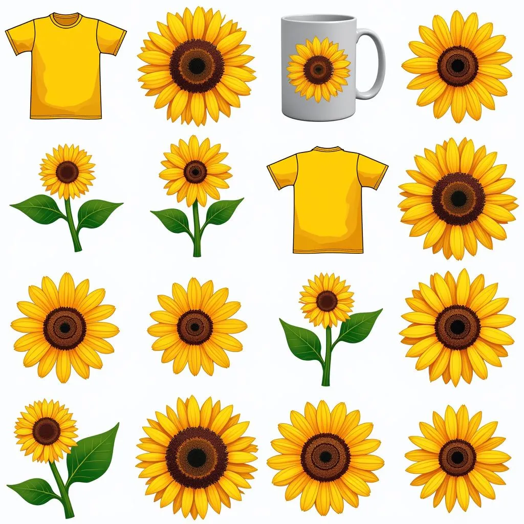 Half Sunflower SVG Design Applications