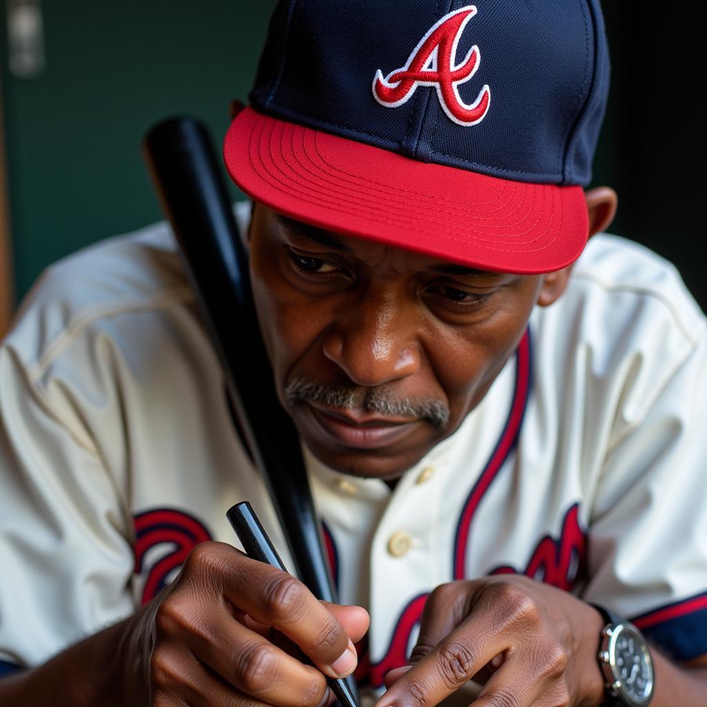 Hank Aaron Signing Autographs