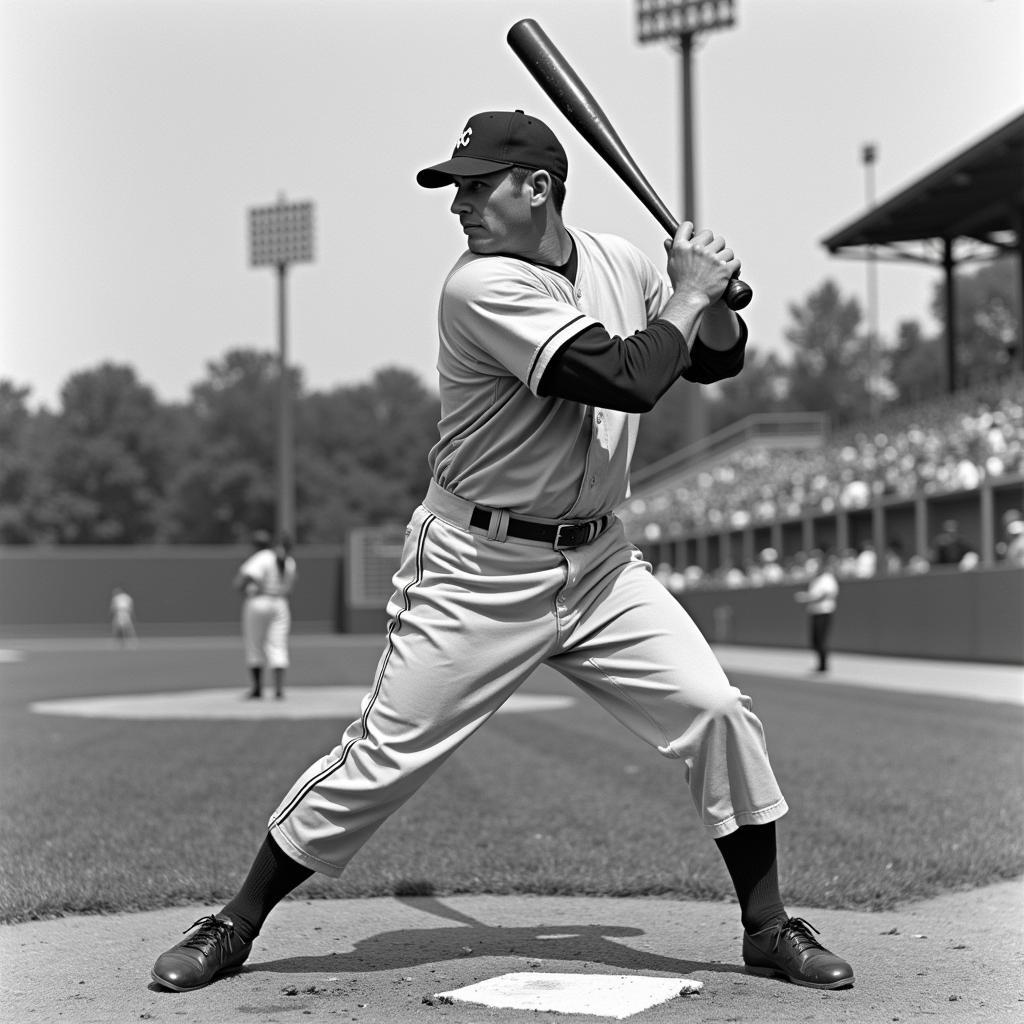 Hank Greenberg Swinging a Baseball Bat