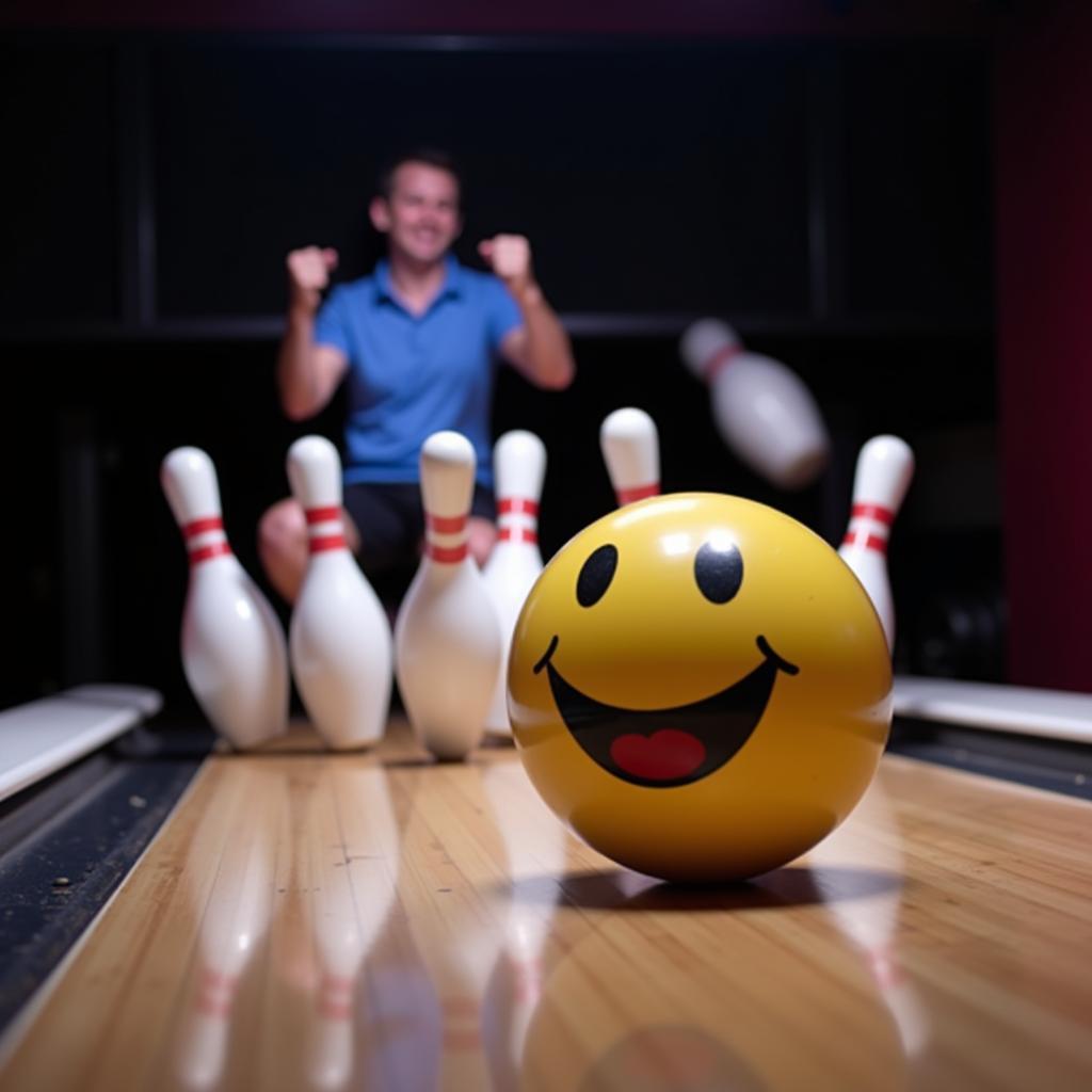 Strike with a happy face bowling ball