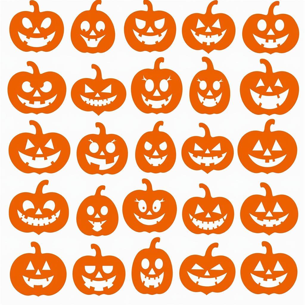 Variety of happy jack o' lantern stencils