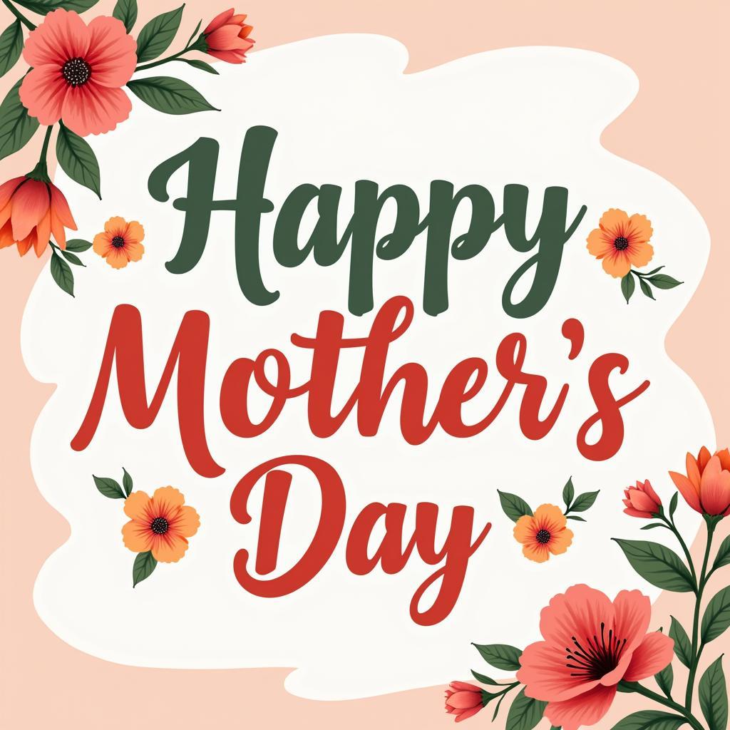 Colorful Happy Mother's Day banner with floral design