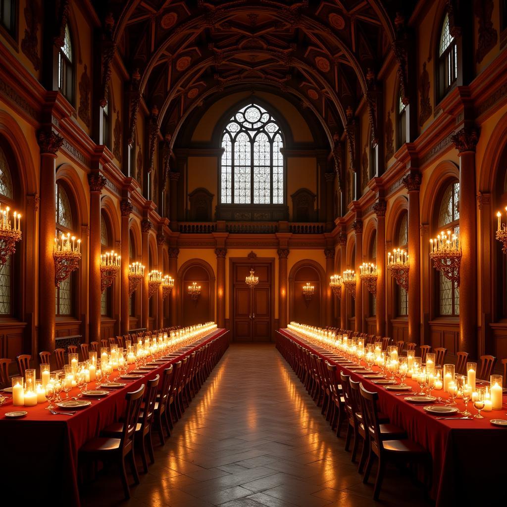 Visitors in the Grand Hall at the Harry Potter Robinson Center