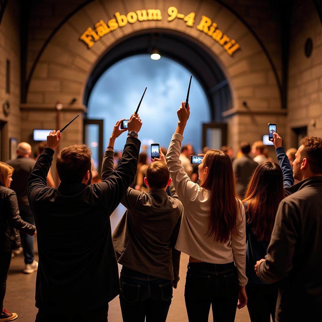 Visitors taking pictures at the Harry Potter Robinson Center