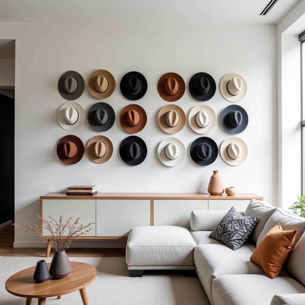 Hat Display Case in Living Room