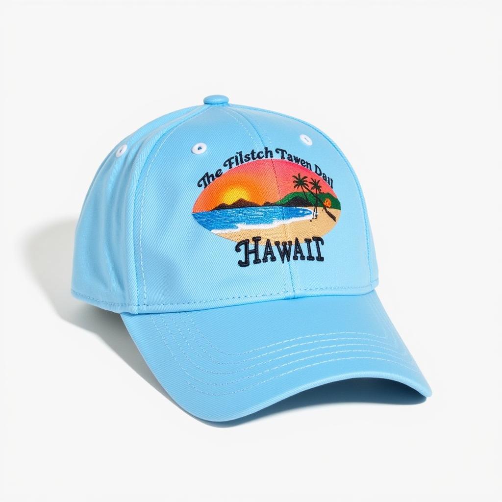 Hawaii baseball hat with a classic design depicting a beach scene