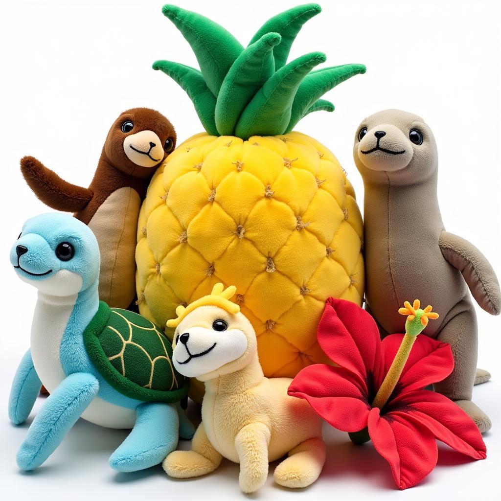 A Variety of Hawaii Plush Toys