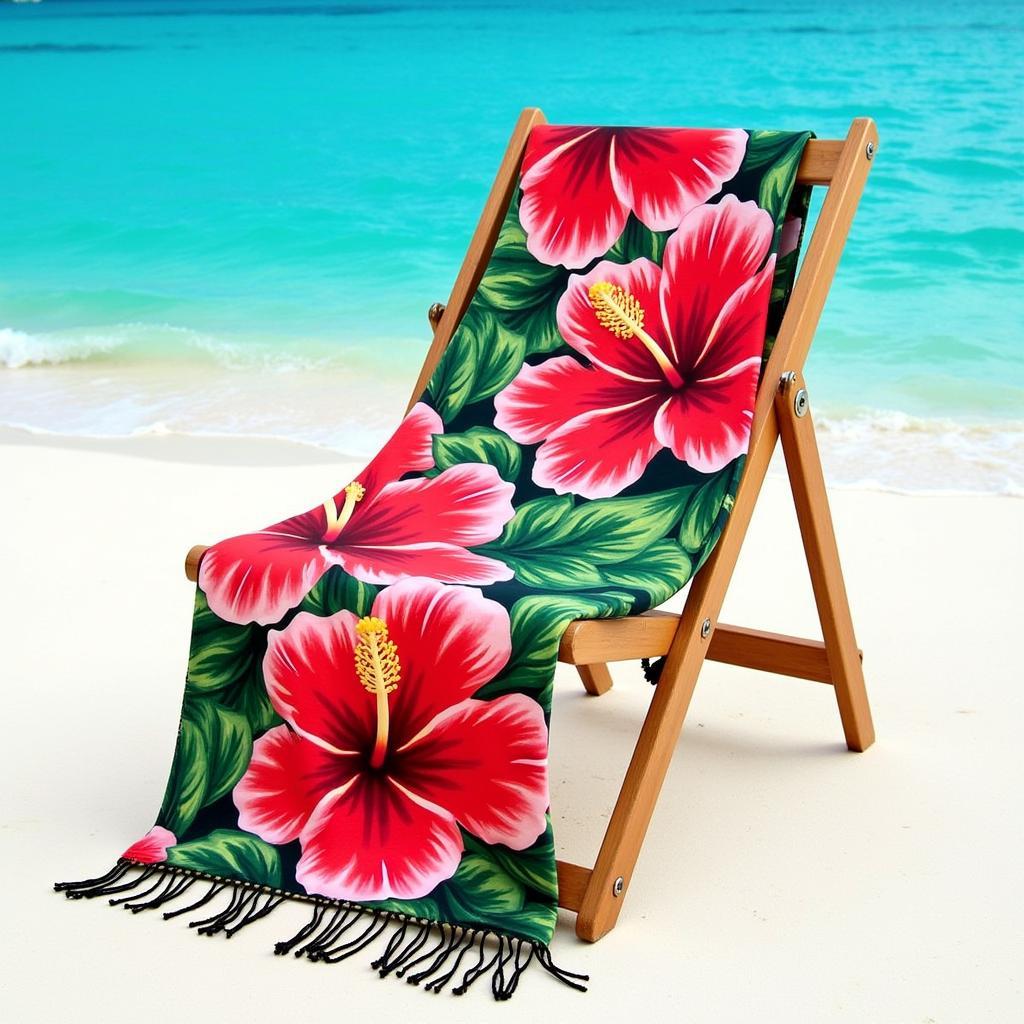 Hawaiian Cotton Throw on Beach