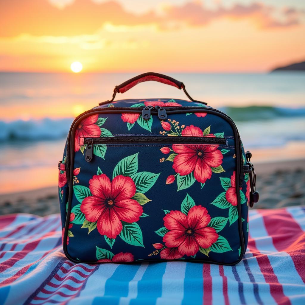 Hawaiian Insulated Lunch Bag on the Beach