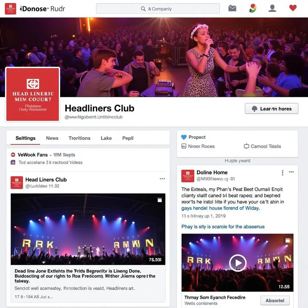 Headliners Club Social Media Page