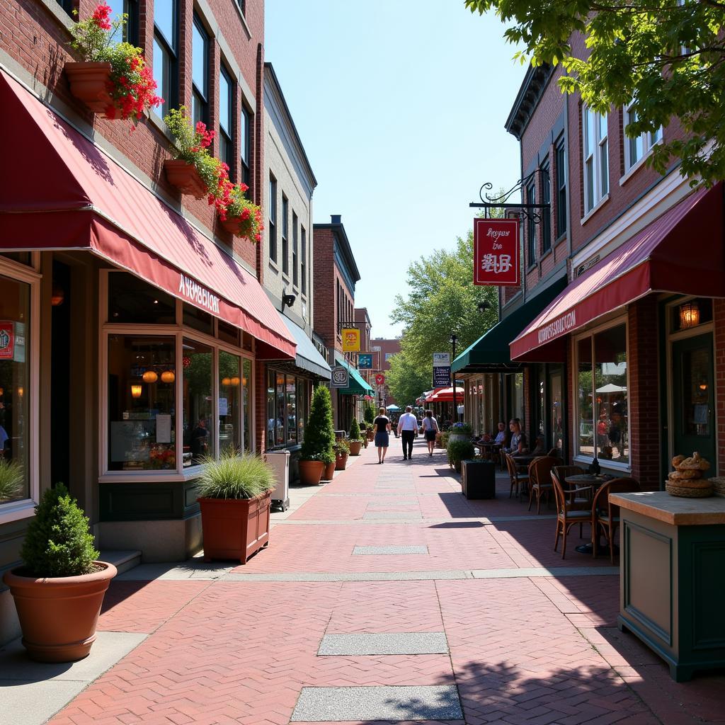 Charming downtown Hiawassee GA with shops and restaurants