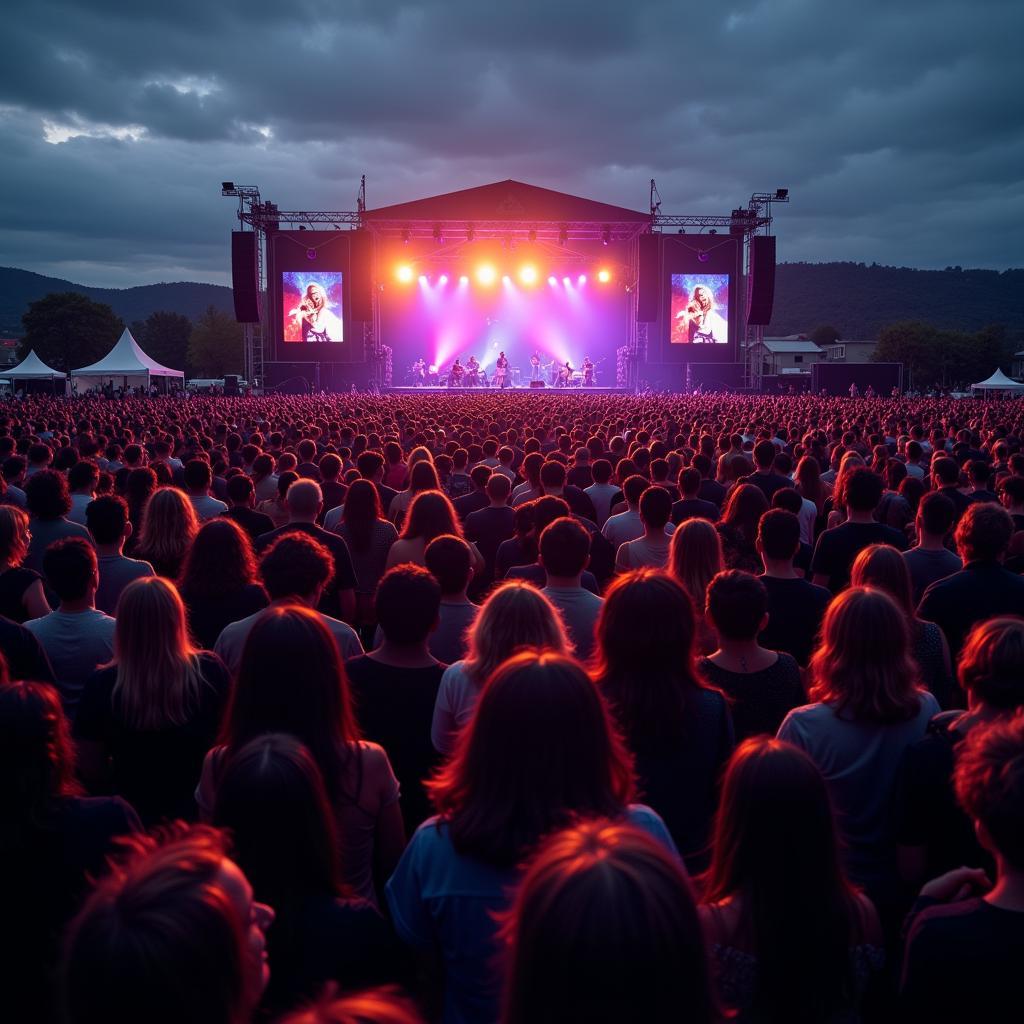 Crowd of people at a music festival in Hiawassee GA