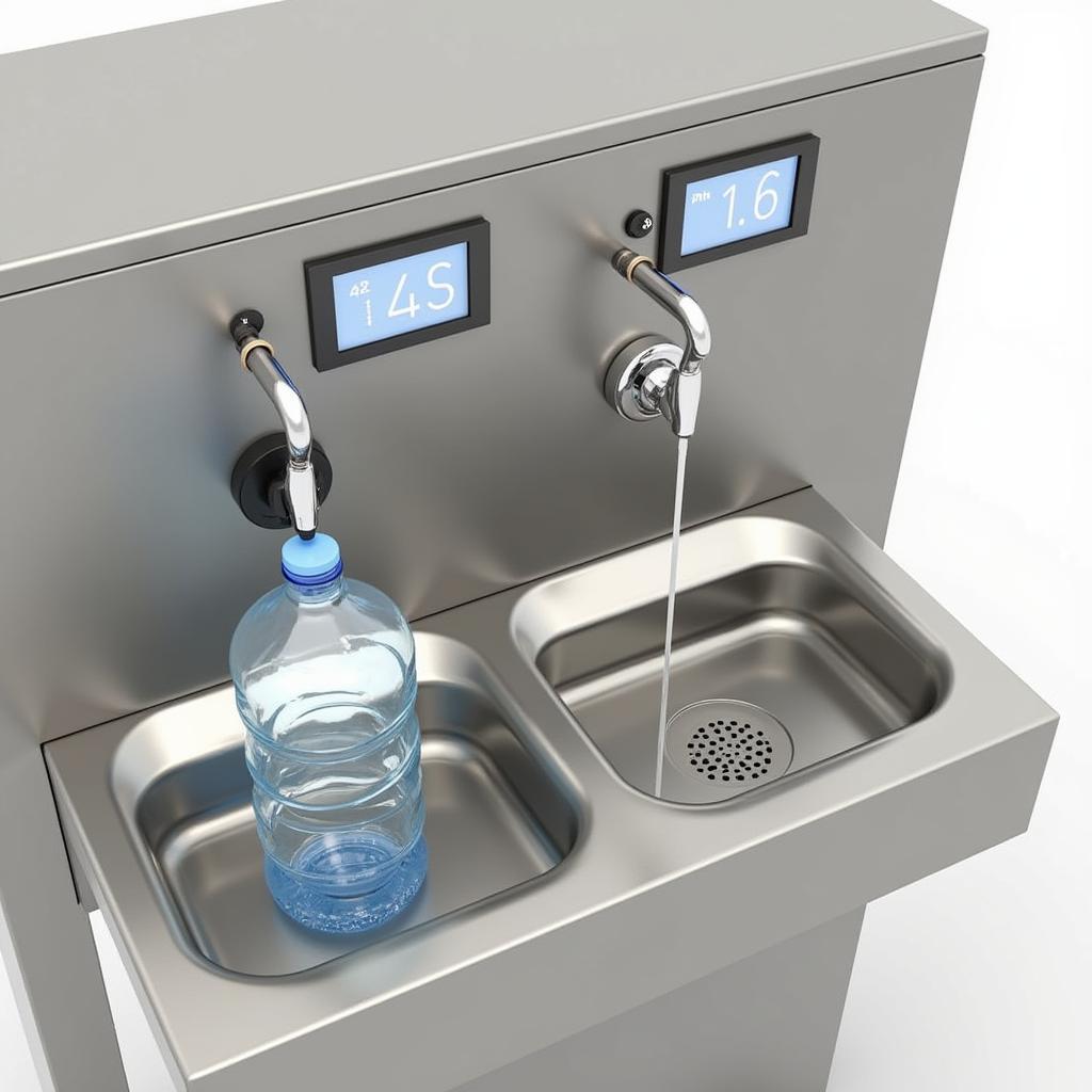 Modern High Low Drinking Fountain with Bottle Filler