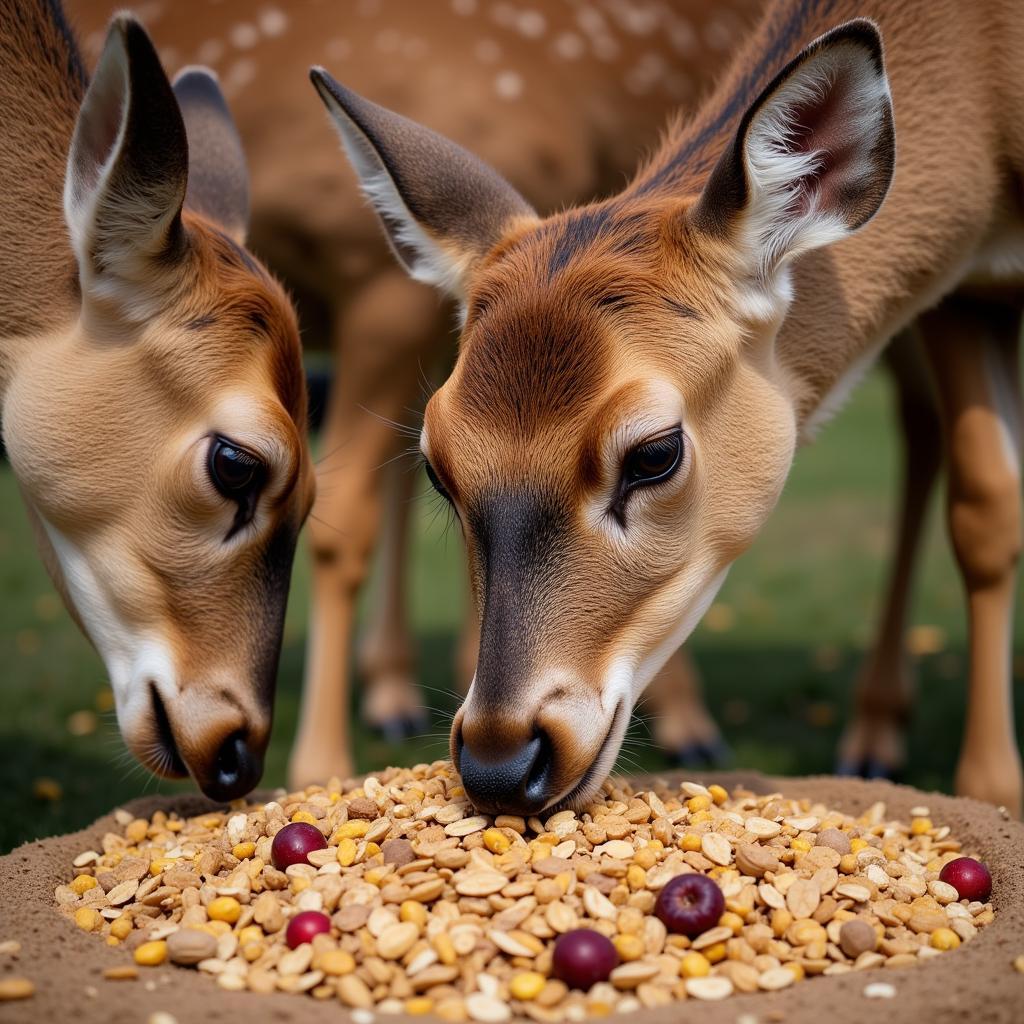 Deer Enjoying High-Quality Feed