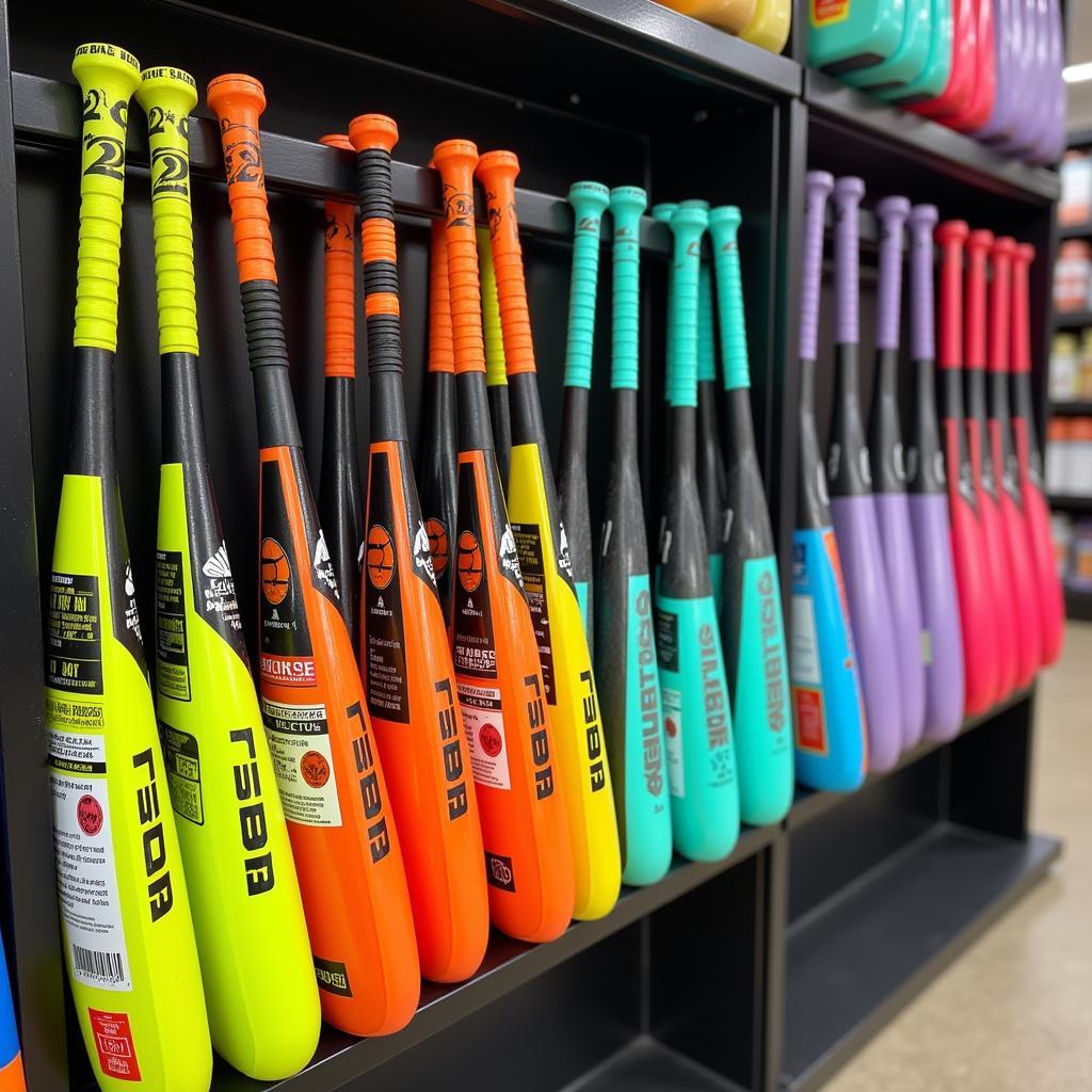 Lineup of Highlighter Bats