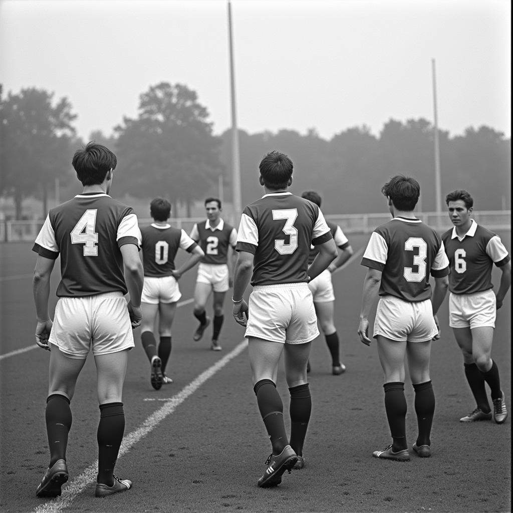 Historic Football Match Featuring a Team Donning the White and Purple Kit