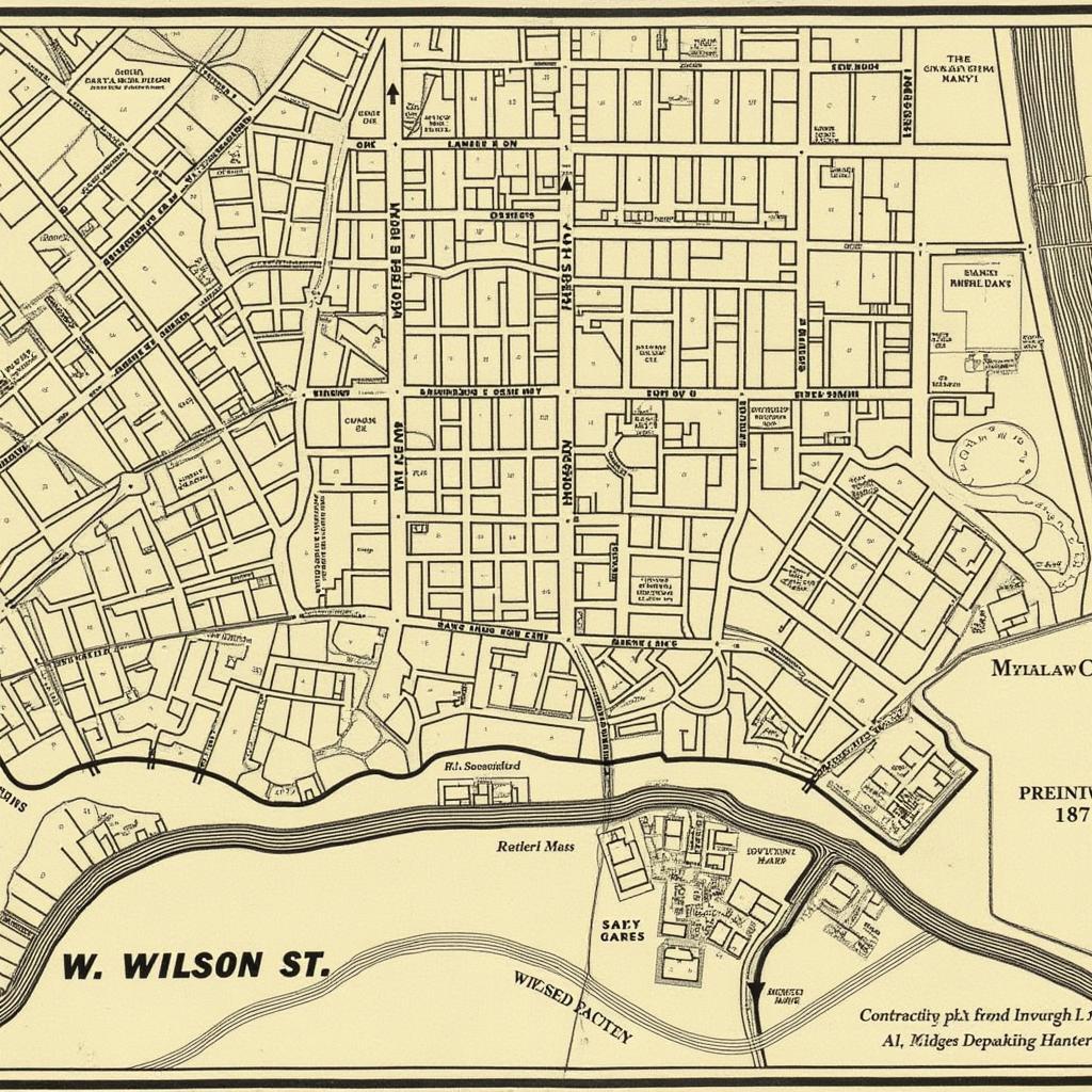 Historical map highlighting W Wilson St