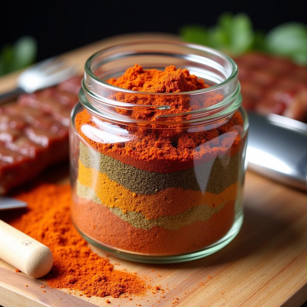 Homemade BBQ Rub in a Jar