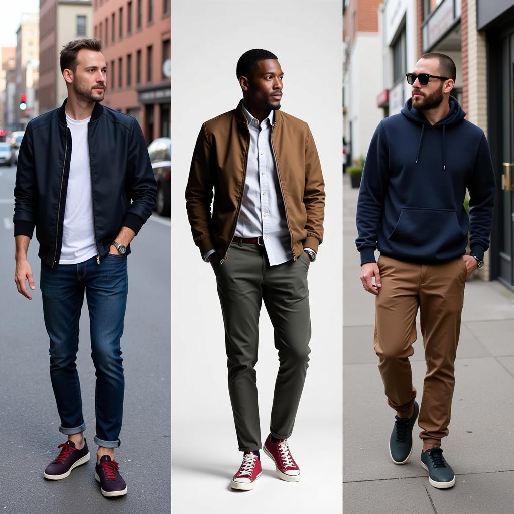 Men wearing homer sneakers with stylish outfits