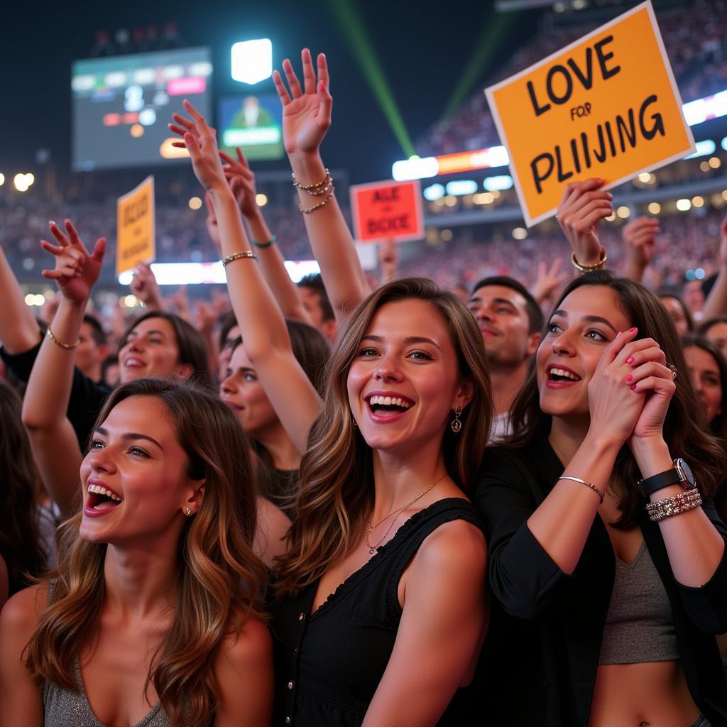 Enthusiastic fans cheering during the Houston Tournament of Champions