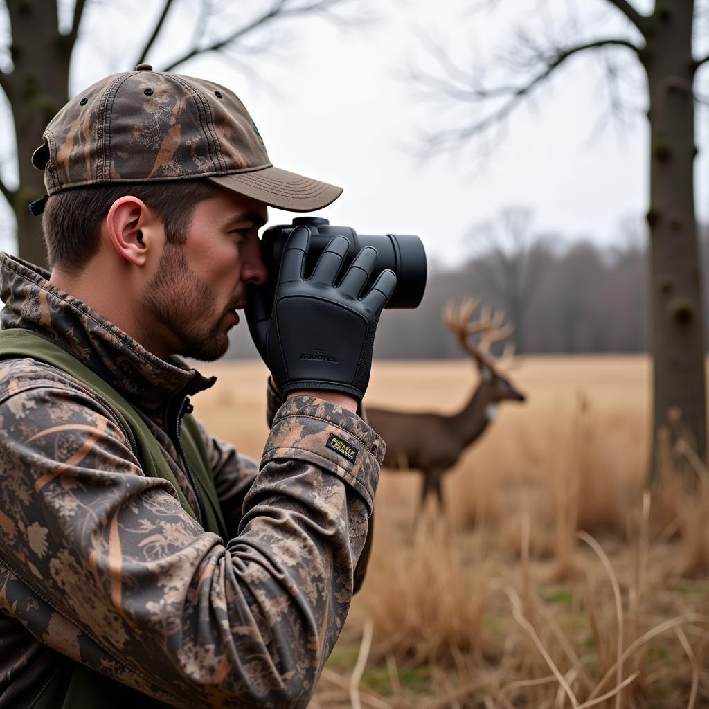 Hunter Scouting for Deer