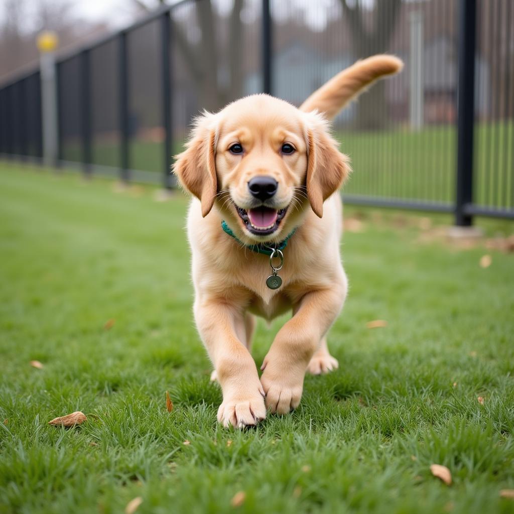 Happy Dog Playing in Huron County