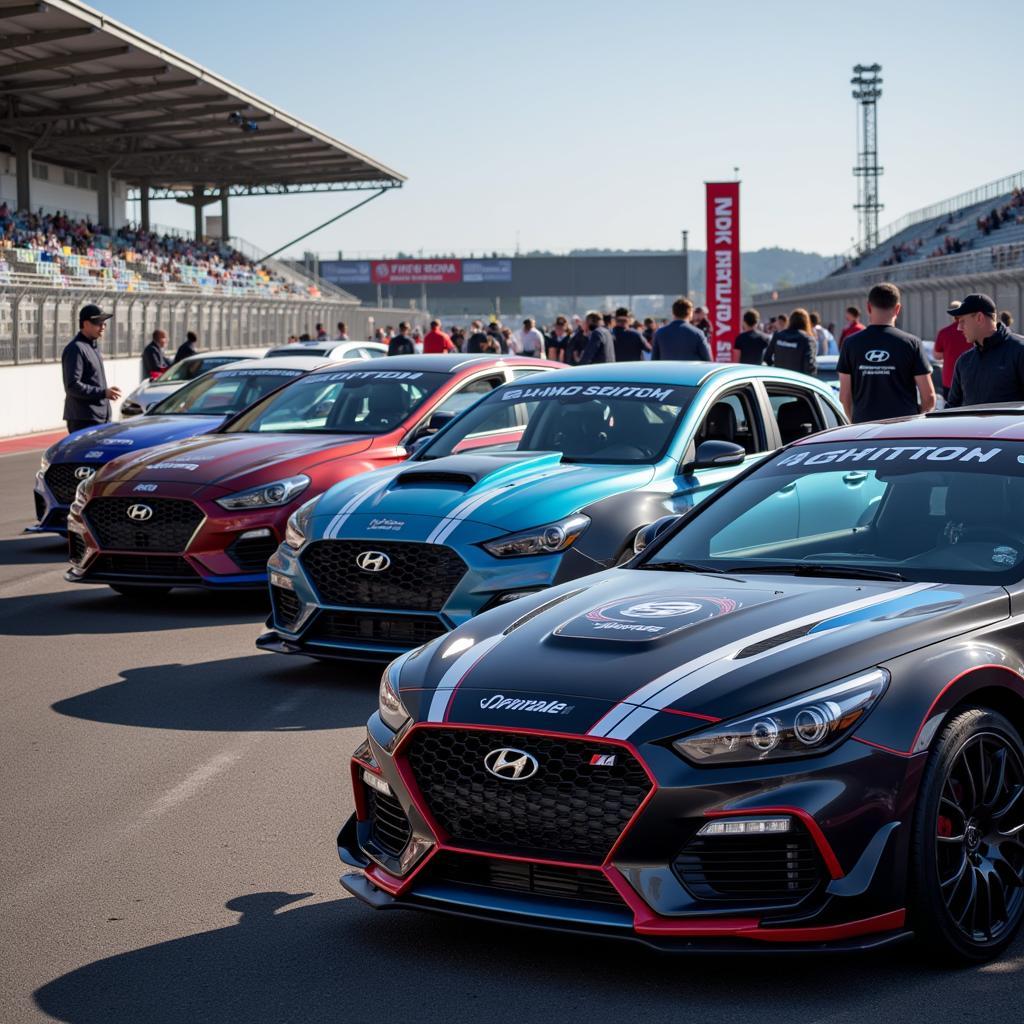 Group of Hyundai N Enthusiasts at a Track Day