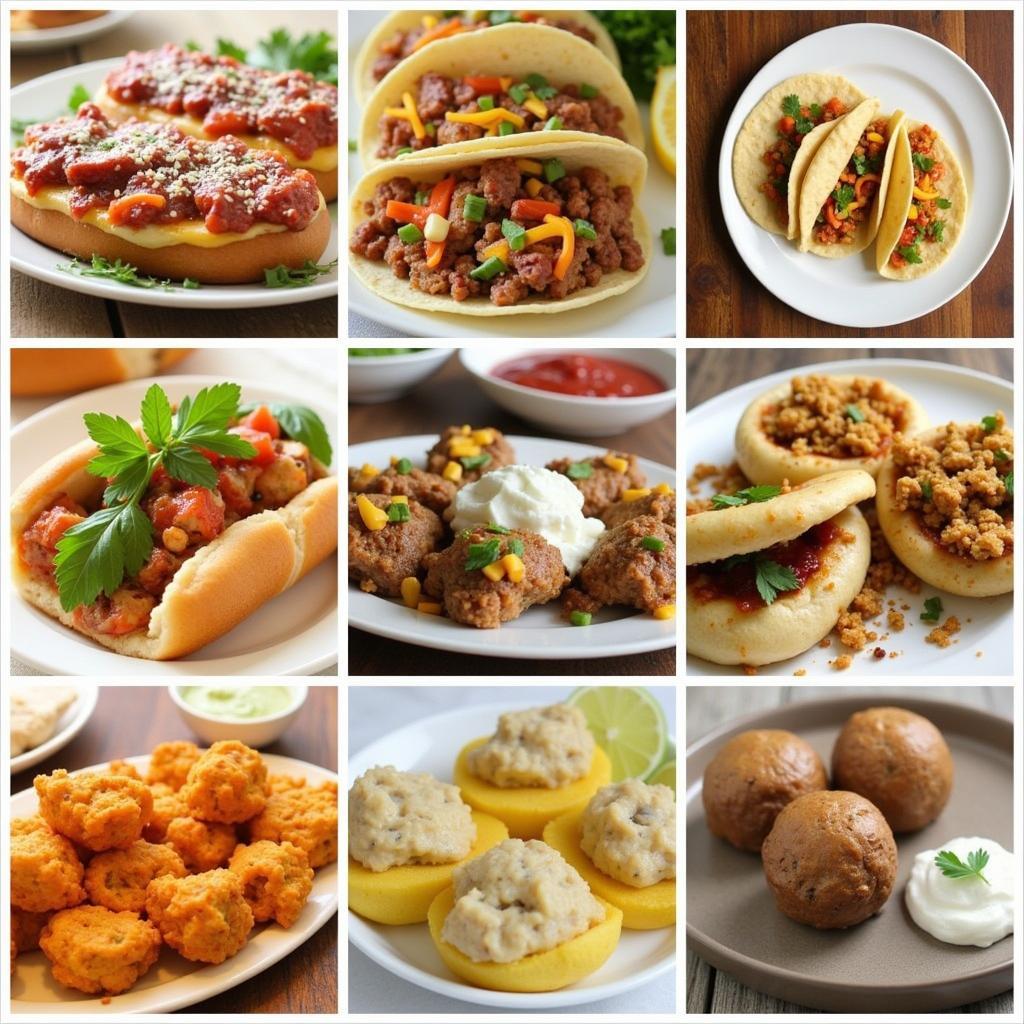 A mouthwatering spread featuring iconic dishes from different Philly food trucks.