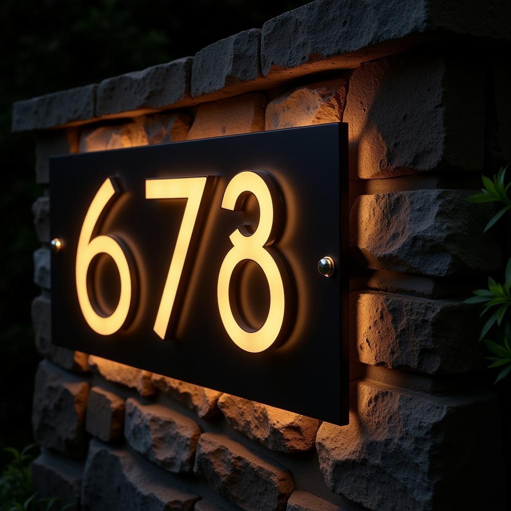 Modern Illuminated Address Sign