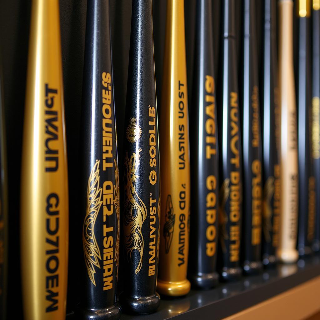 Impact Gold Softball Bat Display