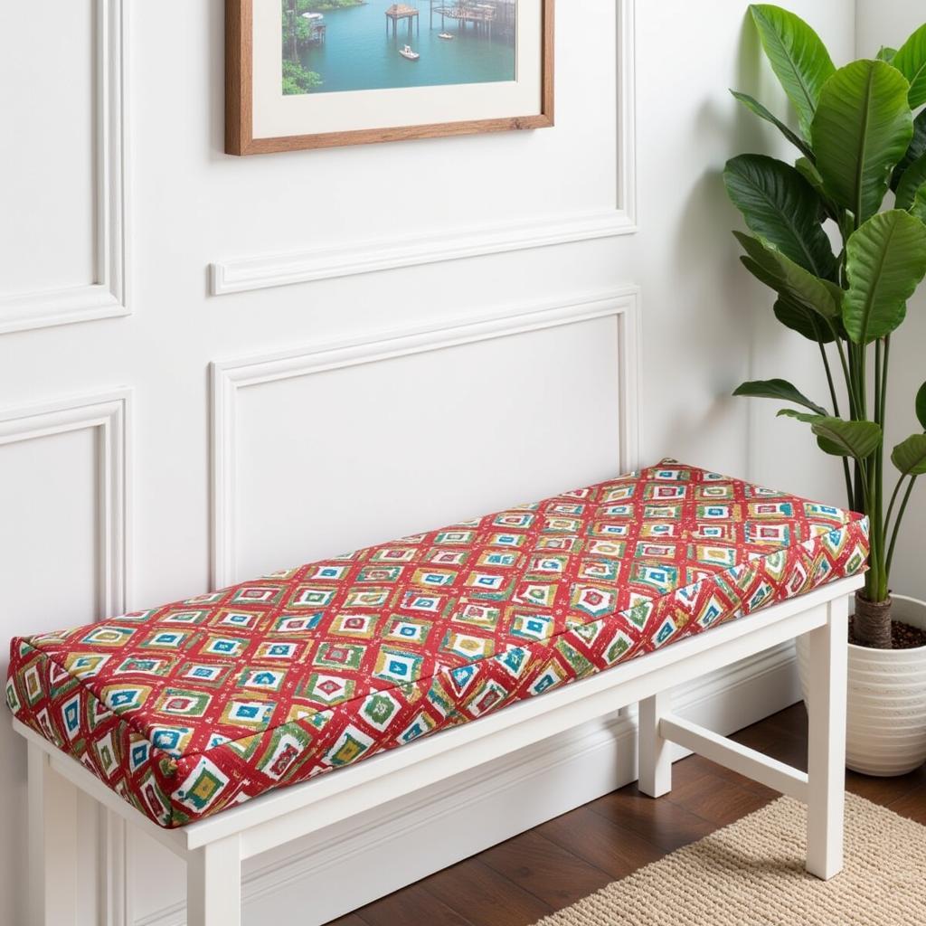 Patterned 54 Inch Indoor Bench Cushion