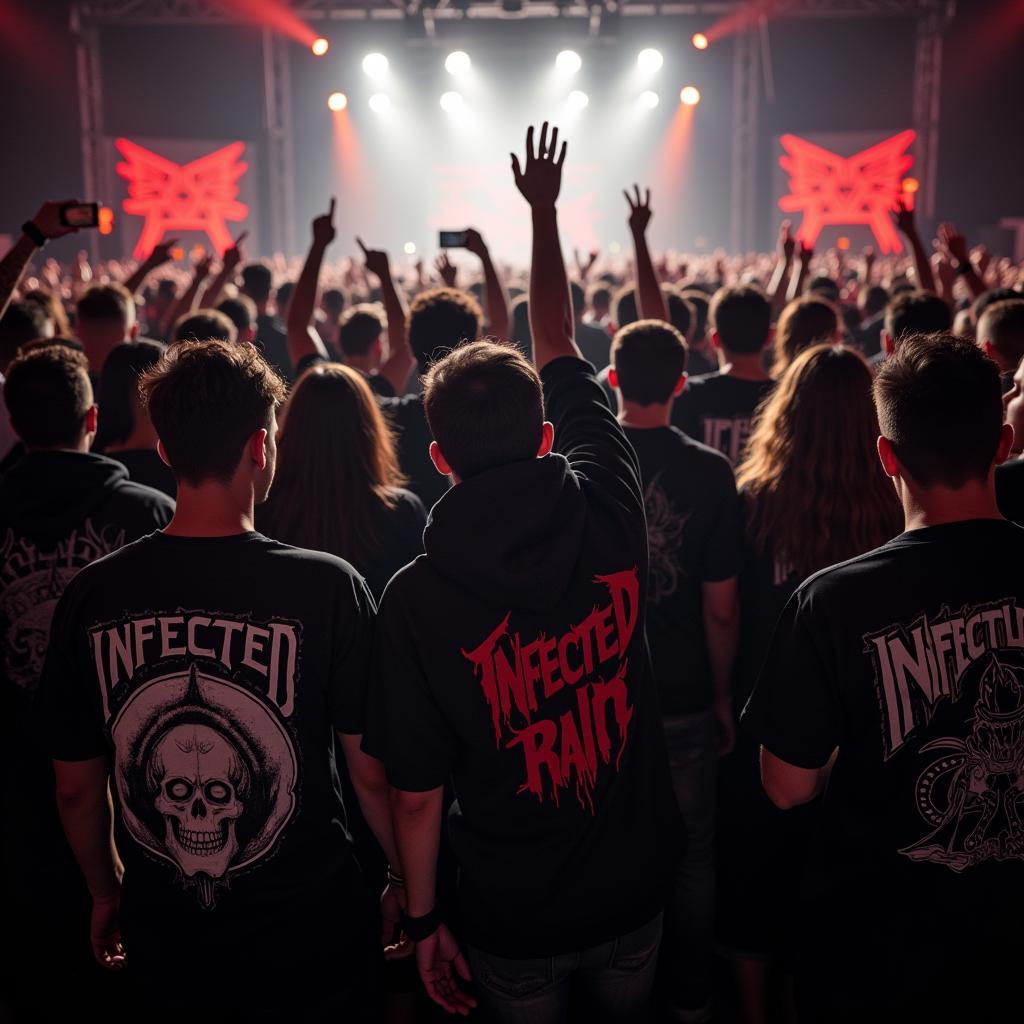 Infected Rain Fans Wearing Merchandise at Concert