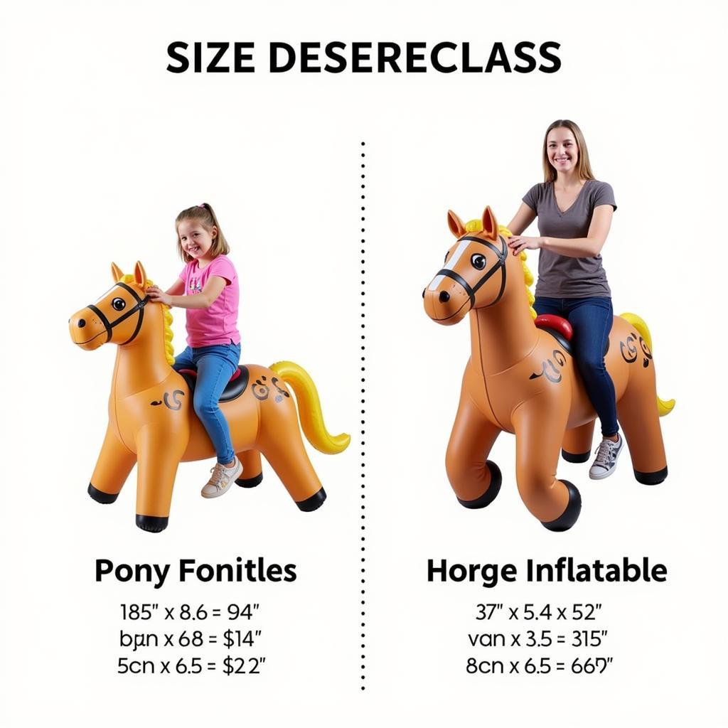 Inflatable Race Horse Sizes for Kids and Adults