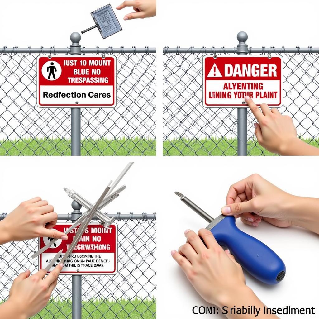 Installing an Aluminum No Trespassing Sign on a Fence