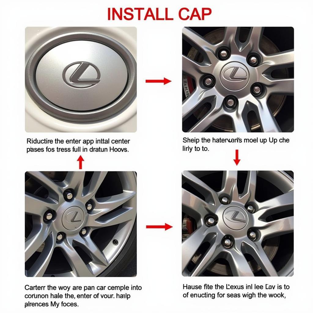 Installing a Lexus center cap on a wheel