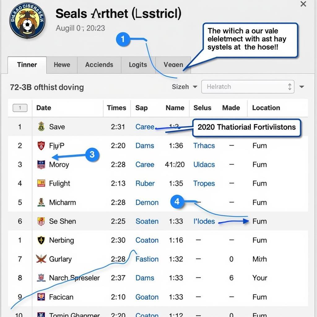 How to interpret a seals football schedule