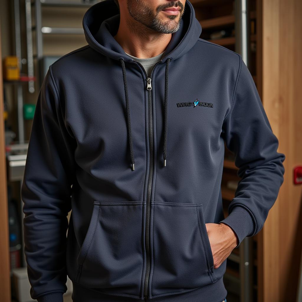 Man wearing a comfortable ironworkers hoodie