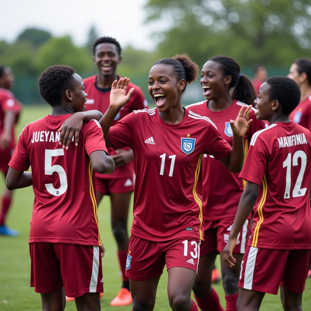 ISA academy team celebrating a victory