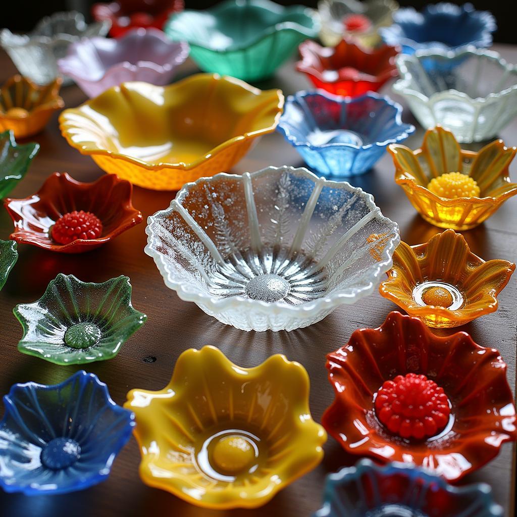 Collection of Vibrant Italian Glass Bowls