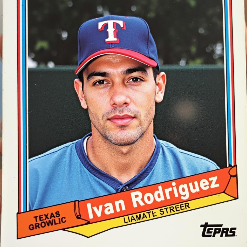 Ivan Rodriguez Topps Rookie Card - Front