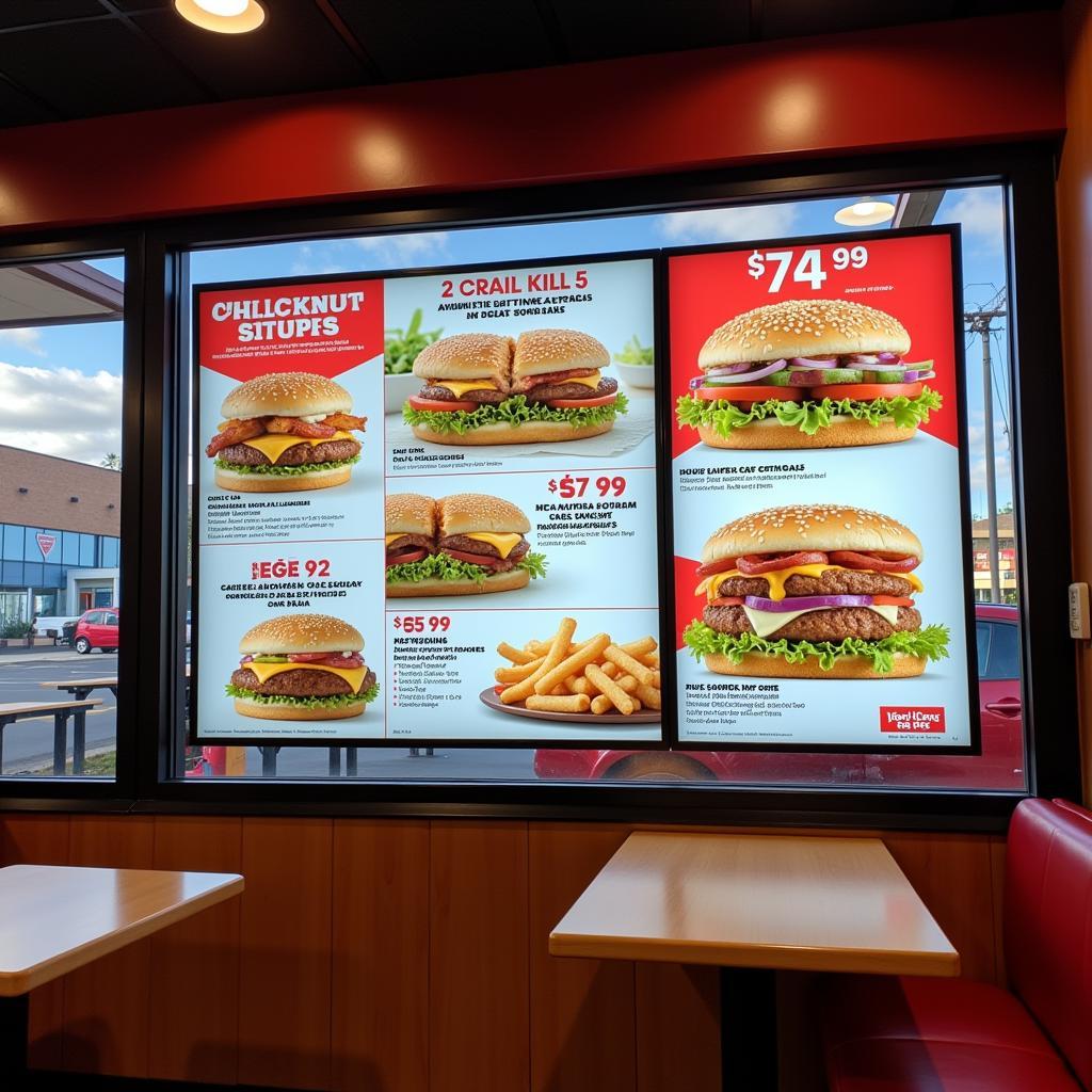 Digital Menu Board at Jack in the Box